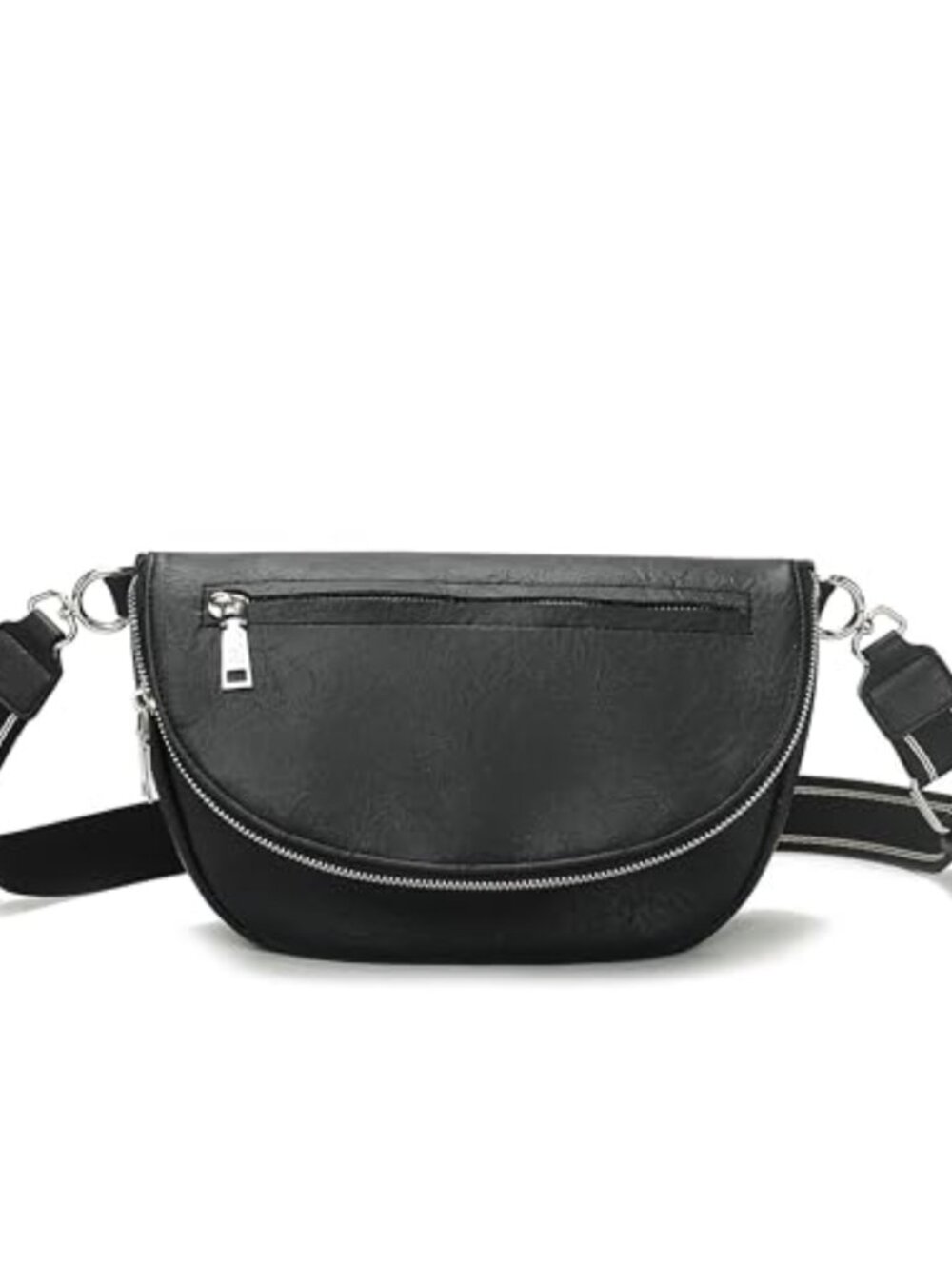 MEISEY PU Leather Crescent Crossbody Bag Adjustable Strap Unisex Shoulder Bag